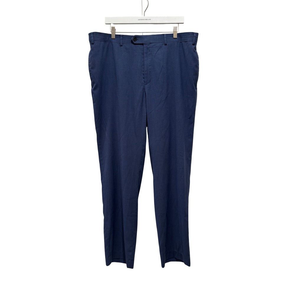 Ralph‎ Lauren Dress Pants Mens 38x32 Blue Slim Fit Flat Front Stretch Classic